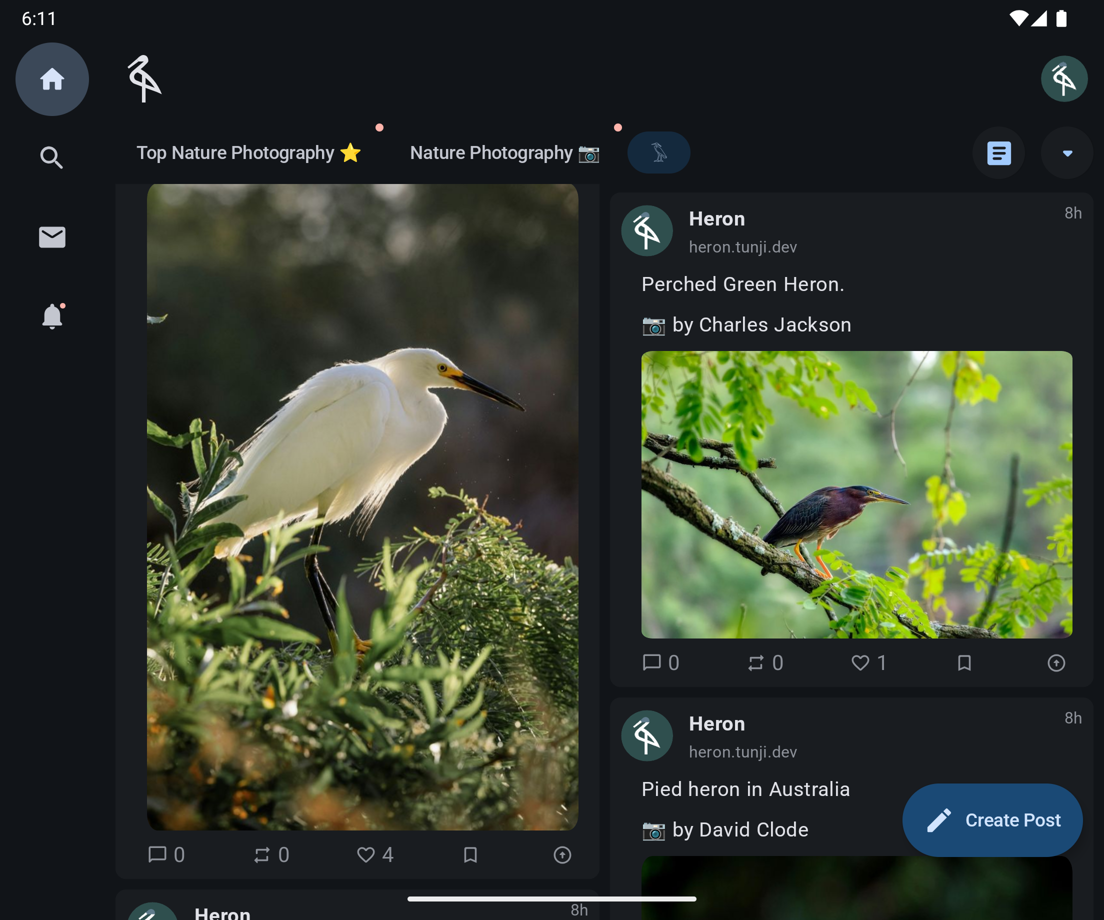 Animation of a text-based feed on desktop